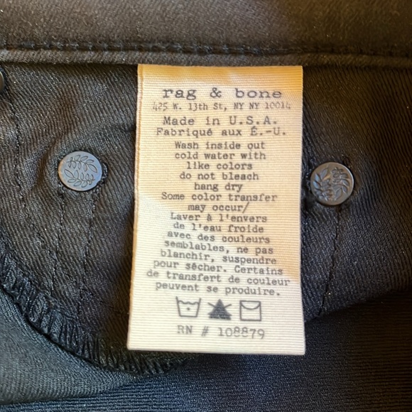 Rag & Bone Jeans Legging Coated Shoreditch size 26 - Picture 7 of 8